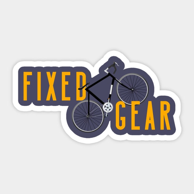 Fixed gear bike Sticker by uglypaper